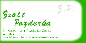 zsolt pozderka business card